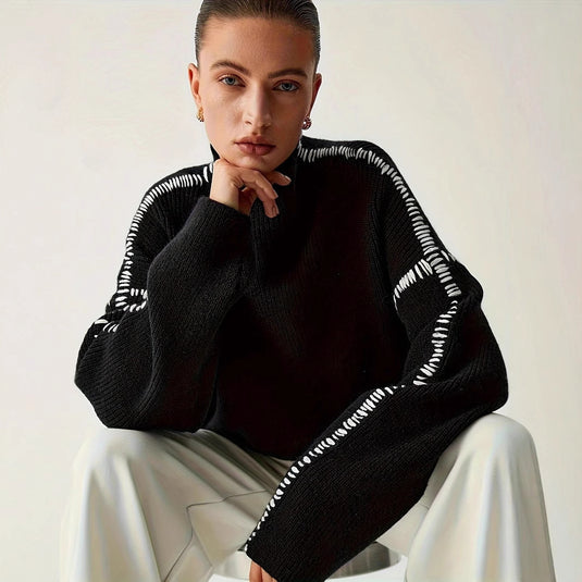 Commuter Black Round Neck Long Sleeve Women