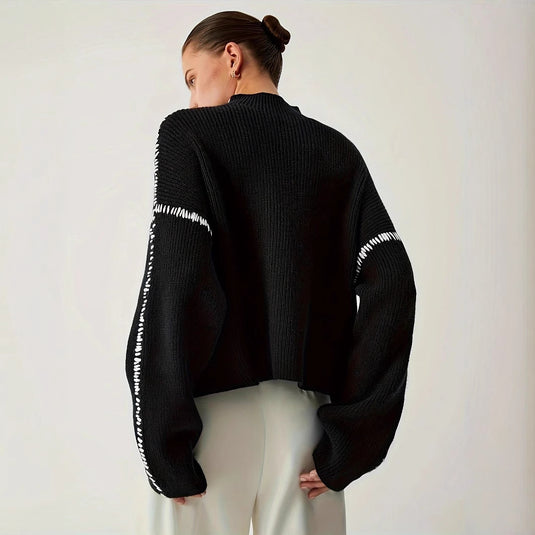 Commuter Black Round Neck Long Sleeve Women