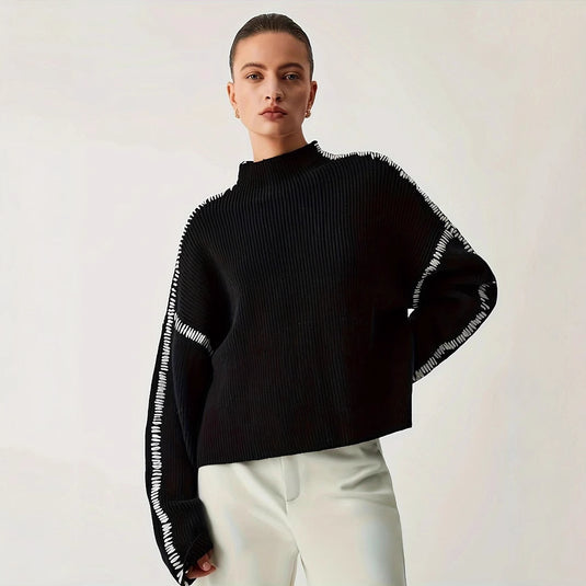 Commuter Black Round Neck Long Sleeve Women
