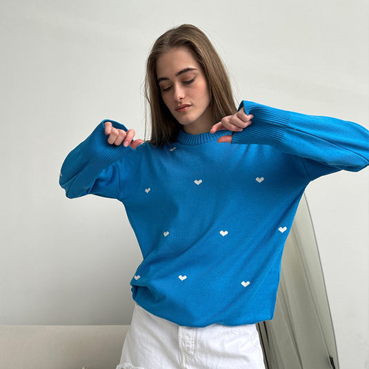 Temperament Commute Casual Round Neck Design Sweater