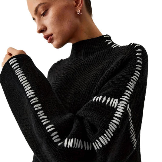 Commuter Black Round Neck Long Sleeve Women