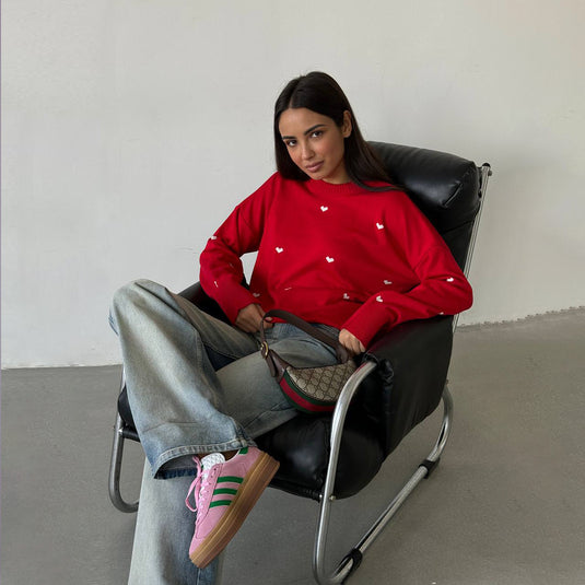 Temperament Commute Casual Round Neck Design Sweater