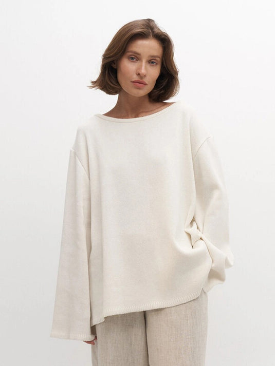 Loose And Idle Backless Knitted Sweater