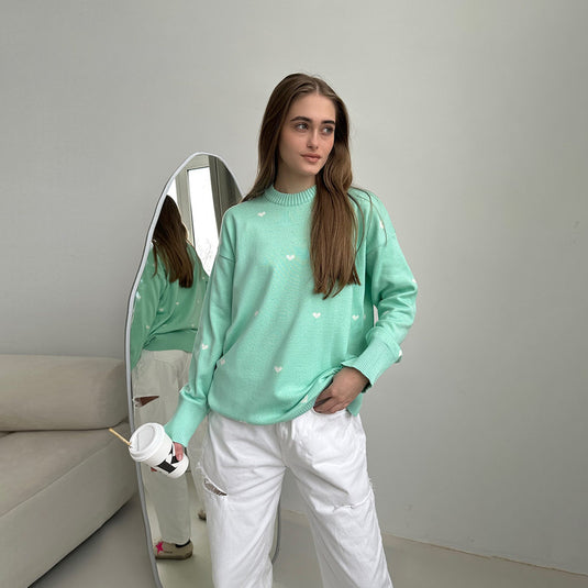 Temperament Commute Casual Round Neck Design Sweater