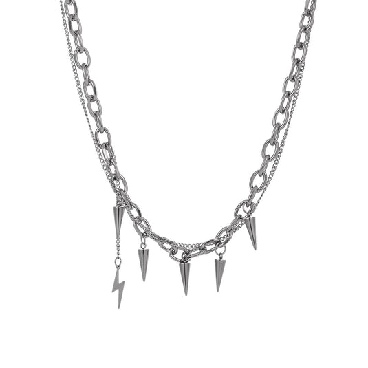 A Niche Double Layer Chain Necklace For Men's Personality